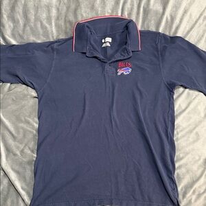 Buffalo Bills Navy Polo with Red-Trim Collar
